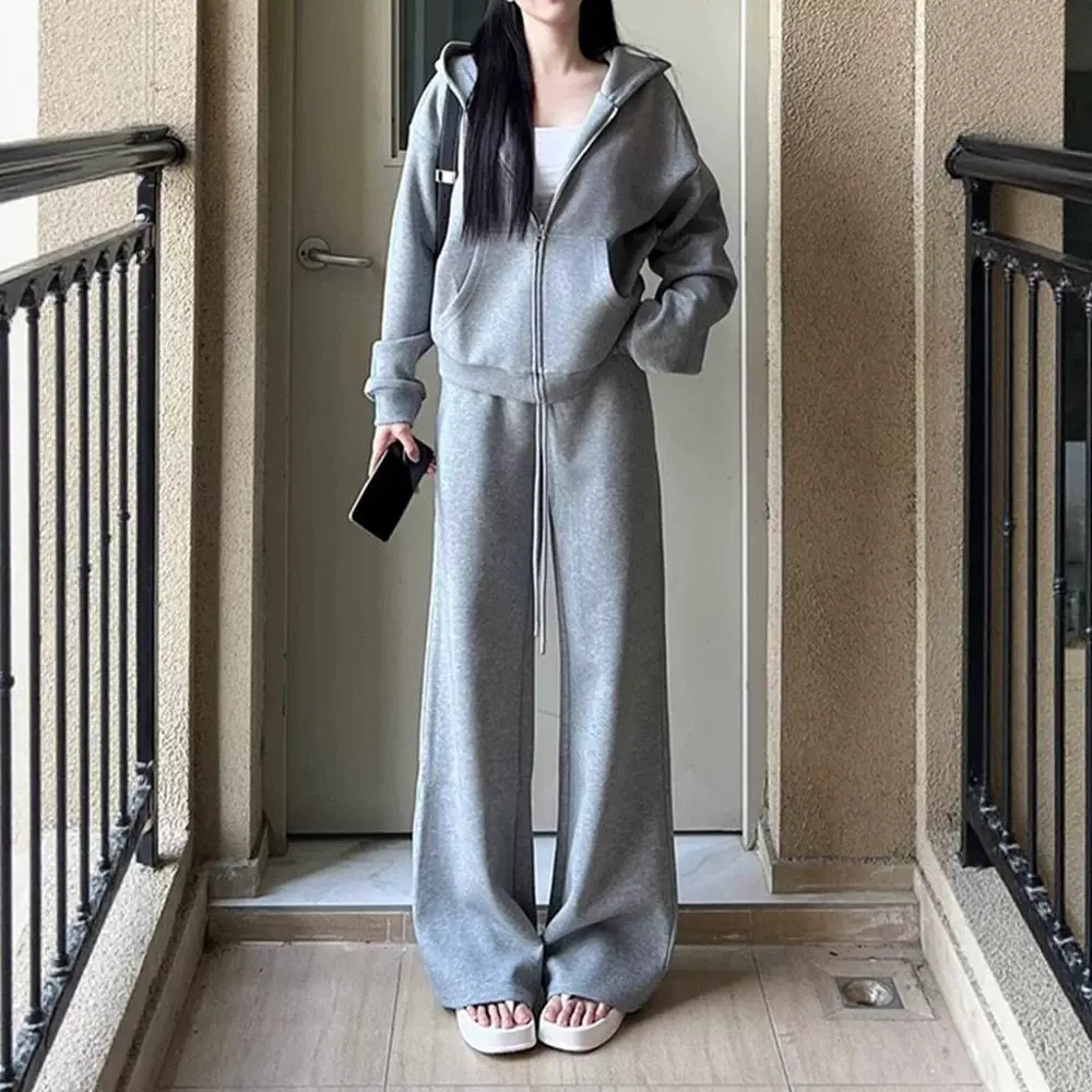 运动服套装女秋季新款学生韩版宽松显瘦时尚卫衣休闲两件套跑步潮