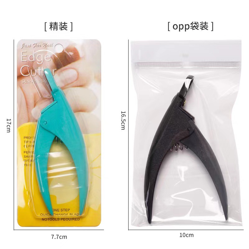 Extensión de tijeras de uñas pieza de uñas falsa en forma de U francés DIY pieza de uñas tijeras mango de plástico fototerapia cortaúñas