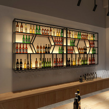 吧台酒柜挂墙式酒吧餐厅壁挂式酒架酒杯架上墙红酒洋酒创意展示架