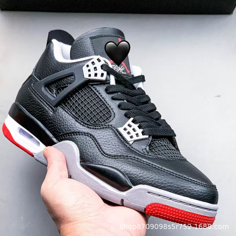 莆田純正 AJ4 ミッドトップレトロカジュアルスポーツ文化バスケットボールシューズメッシュ通気性エアクッションクッション性スポーツシューズ|undefined