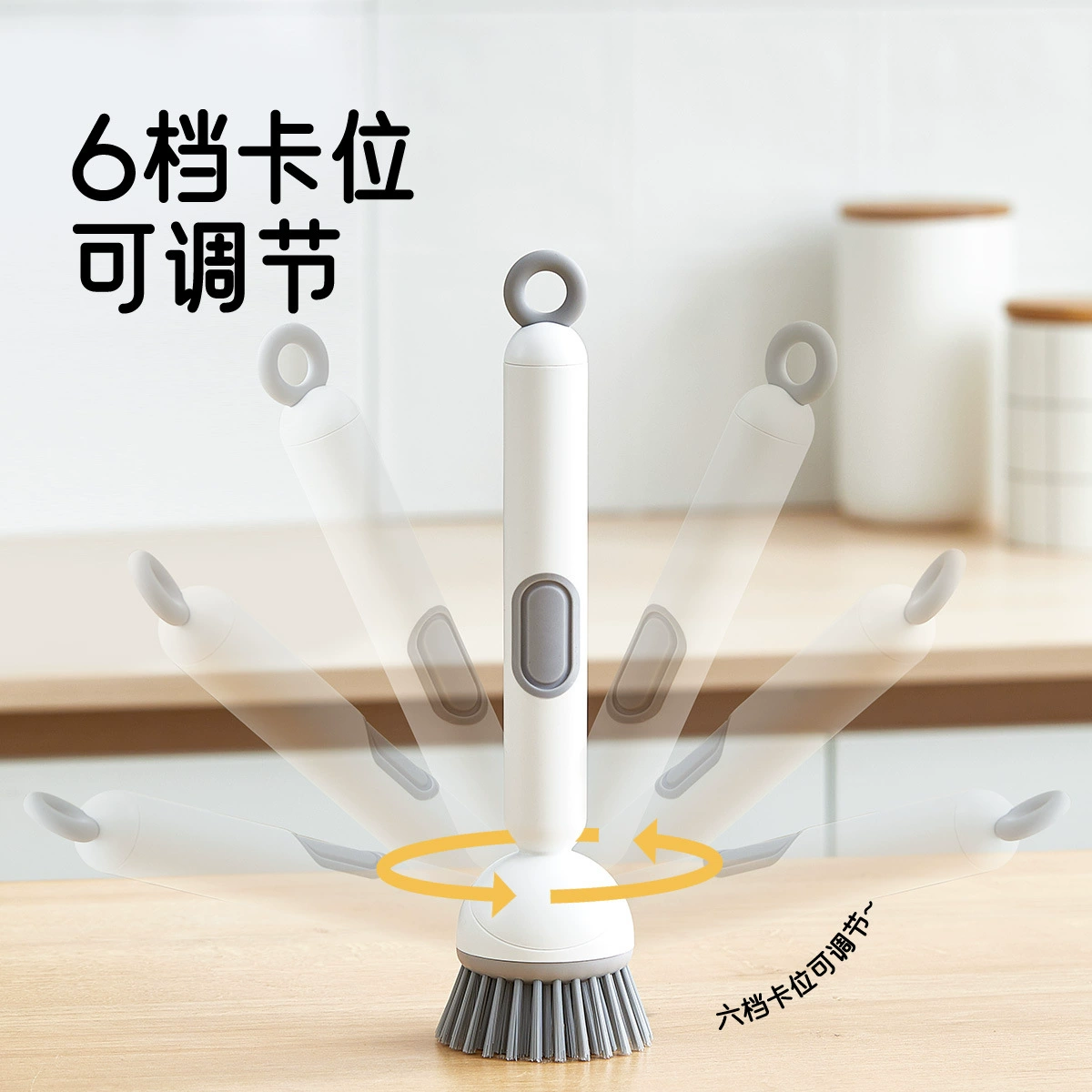 360° rotating pot brush can squeeze liquid kitchen special brushing pot tool without oil multifunctional cleaning brush long handle brush