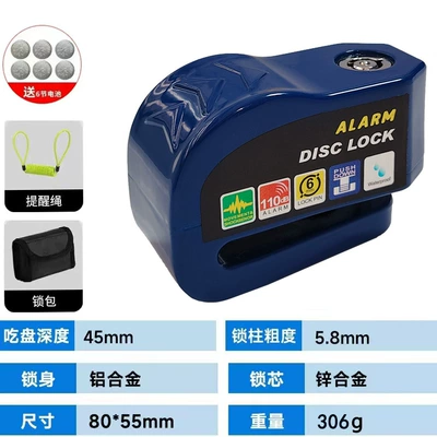 Motorcycle Lock | brake disc lock battery car - 1688blue-disc-brake-lock-reminder-rope-lock-bag