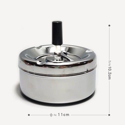prevents ash from flying and smoke – Car ashtray - silver-diameter-11cm