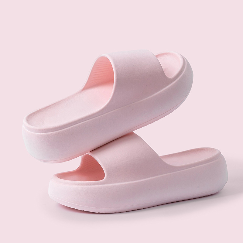 Nuevas pantuflas de suela gruesa para mujer, pantuflas ligeras de EVA para verano, antideslizantes, para playa, con aumento de altura.