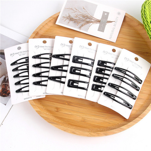 Korean style hair accessories black metal classic card mounted bb clip water drop clip bangs hair clip 2 yuan store hair accessories for women