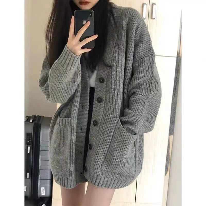 Japanese retro red demi-season sweater