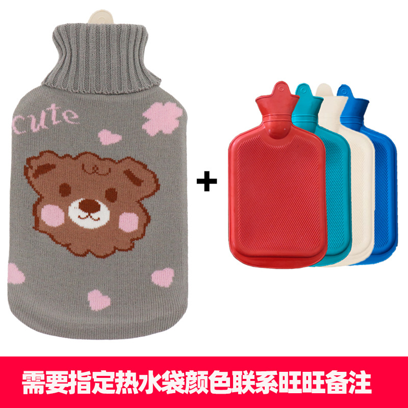 정상 고무 중간 회색 바닥 다크 브라운 얼굴 곰 니트 세트