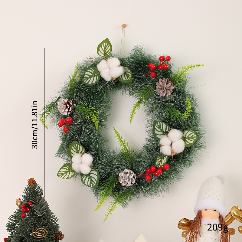 外国貿易の人気クリスマスの花輪のペンダントクリスマスのシーンのショーウインドーの扉を配置します。|undefined