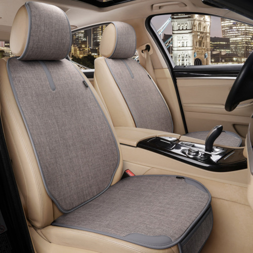 Car seat cushion universal four seasons single seat cushion single buttock cushion car rear seat set of three linen