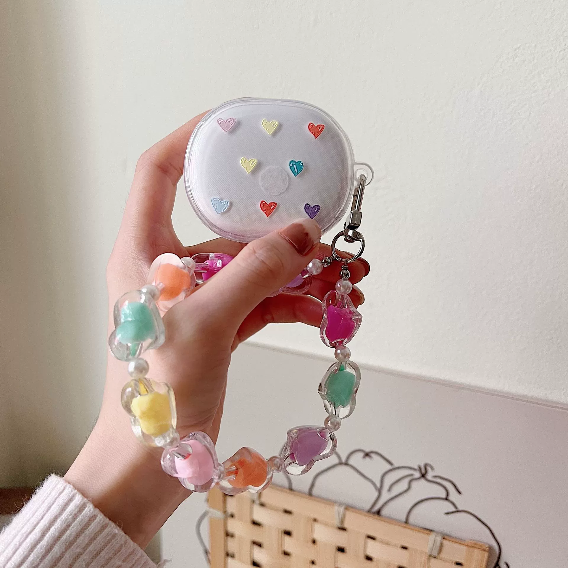 Совместимые наушники, прозрачный защитный чехол, милый браслет, Bluetooth