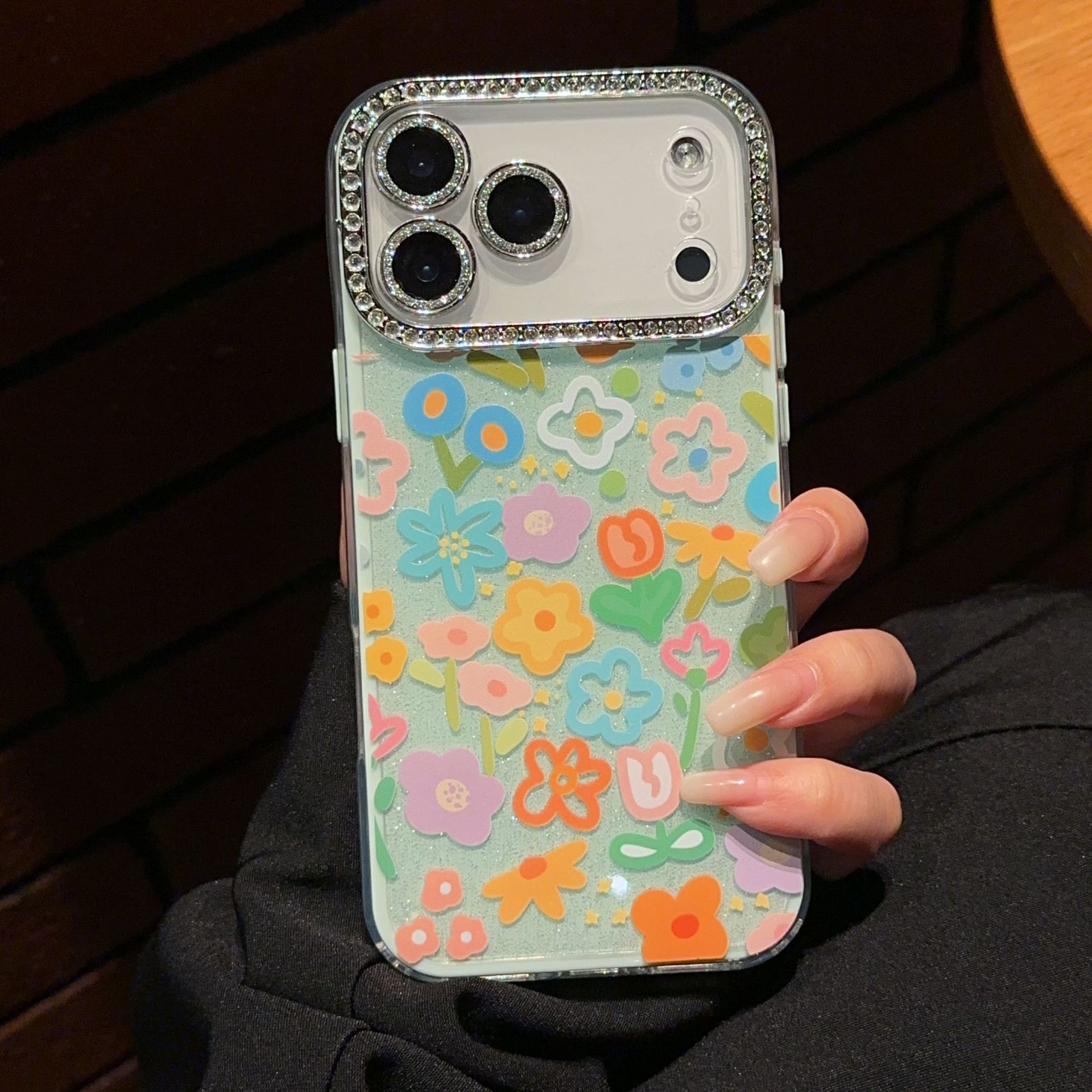 Étui de protection pour iPhone 17, 16, 15, 14, 13, 12, 11 Pro, Pro Max Plus, petit modèle, motif floral délicat, perforation fine et précise, cadre 2 en 1_voghion.com