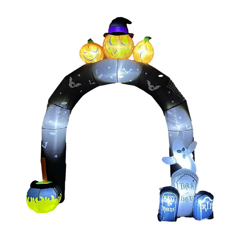 Заводская поставка Хэллоуин надувной светящейся арки разнообразный стиль регулируемый цвет светодиодный свет двор рождественские украшения