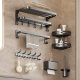 Towel Rack Toilet Punch-free Storage Rack Toilet Storage Space Aluminum Bathroom Bathroom Wall-mounted Bath Towel Shelf