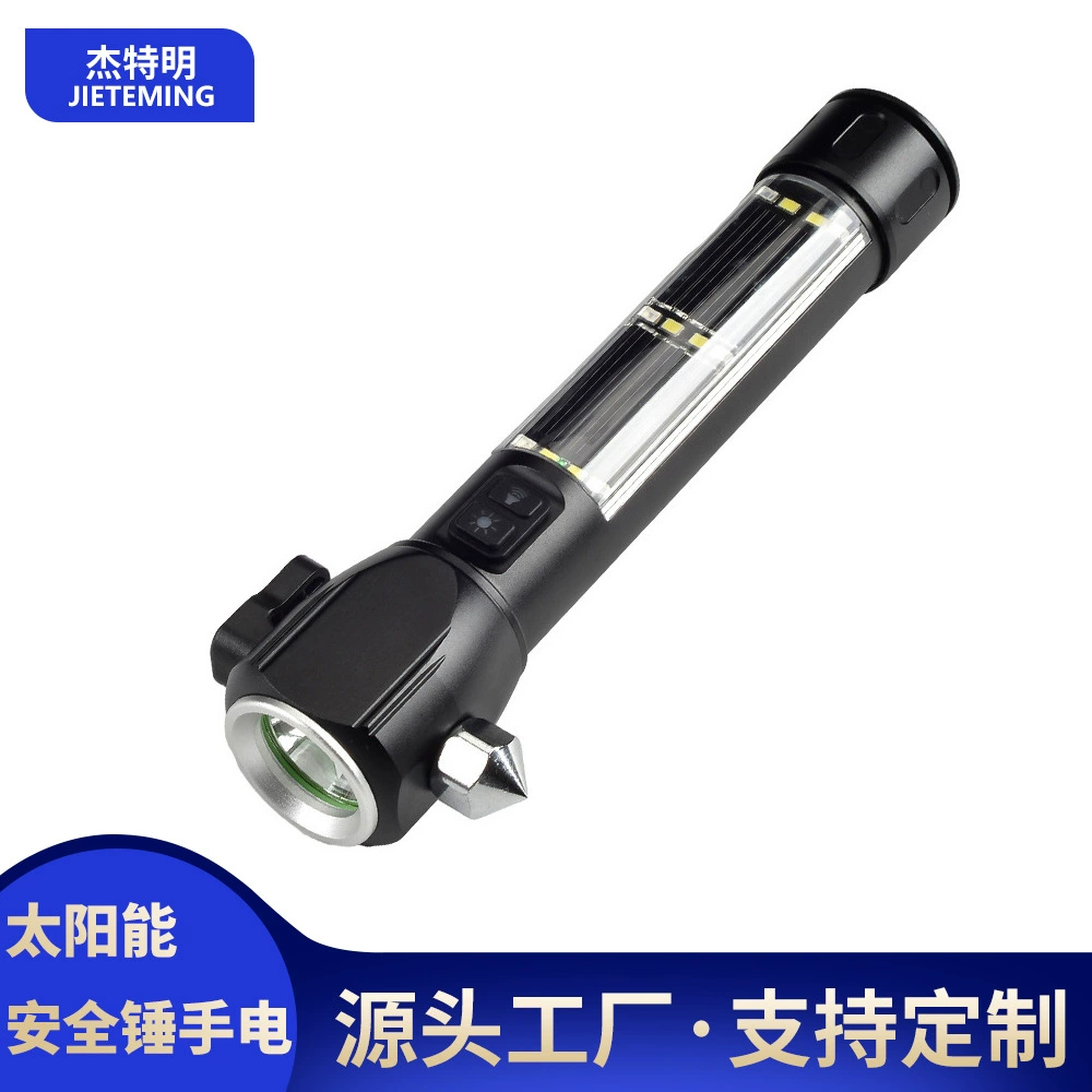 JeTMing новый солнечный фонарик заряжает сокровище с зуммер спасательный автомобиль аварийного освещения