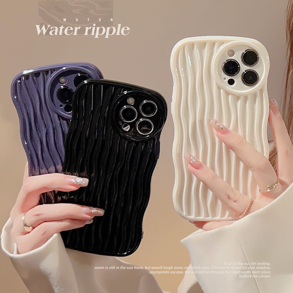 波浪水紋12適用14promax蘋果手機殼iphone13防摔XS軟殼8p純色11/X