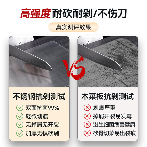 Non-slip big antibacterial cutting board stainless steel