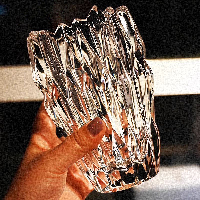 Jarrón de vidrio de estilo europeo al por mayor, rico arreglo floral de bambú seco, jarrón grande, flor transparente, decoración de mesa de comedor de sala de estar, decoración