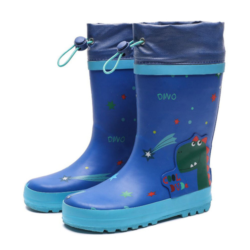Kids' Rain Shoes for Boys: Long-Style Non-Slip Rain Boots; Lightweight Water Shoes for Girls, Babies, and Older Children; Student-Grade Waterproof Rubber Shoes