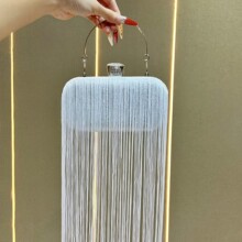 新款晚宴包细闪欧美宴会流苏包单肩手提包名媛礼服晚装包斜挎包包