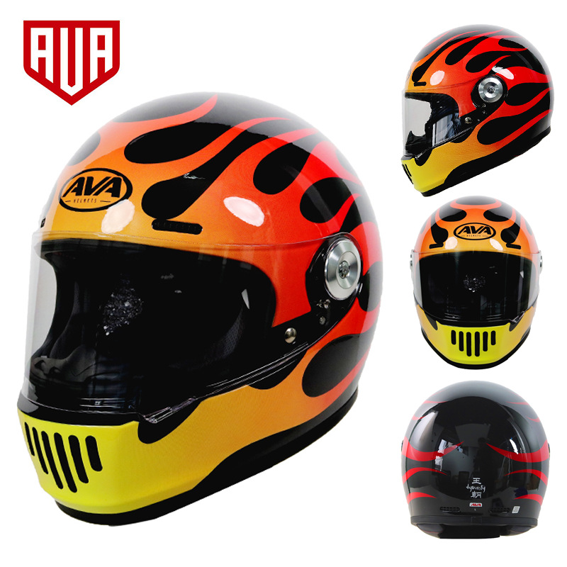 AVA dinastía casco retro casco completo de los hombres y las mujeres de la motocicleta de fibra de vidrio Four Seasons universal 3C certificado dinastía