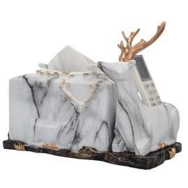 北欧简约鹿角抽纸遥控器收纳盒创意新房客厅玄关摆件装饰品