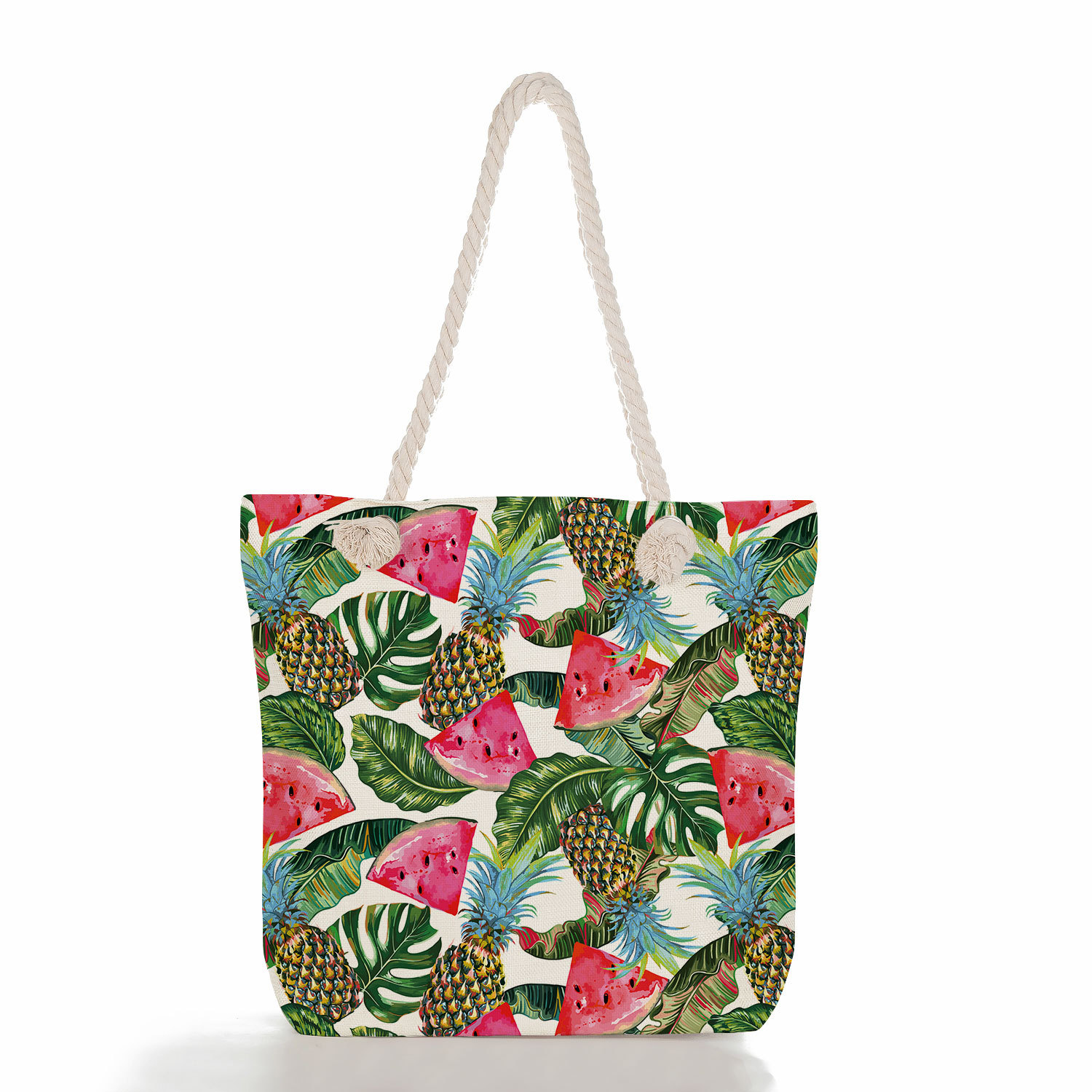 Women's Cotton And Linen Fruit Strawberry Cute Square Zipper Tote Bag display picture 18