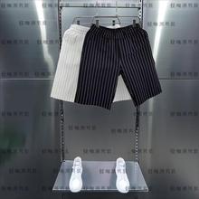 沙滩裤男夏季宽松七分裤男大码中国风哈伦裤男日系条纹短裤