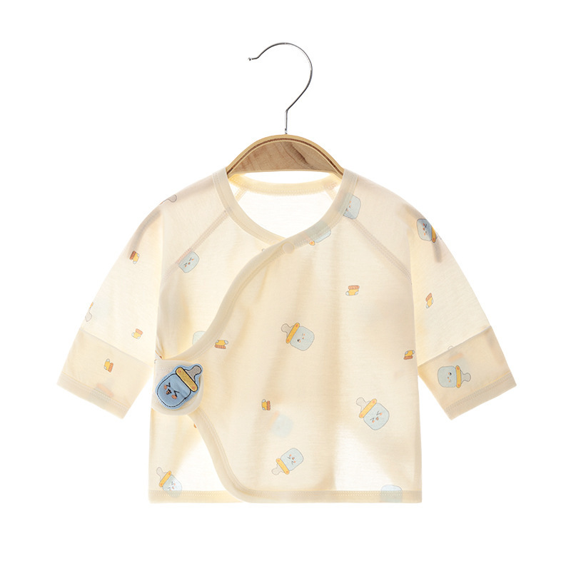 Newborn Half-back Baby Summer Boneless Pure Cotton Ultra-thin Newborn Pajamas Full Moon Monk Clothes Baby Top Air Conditioning