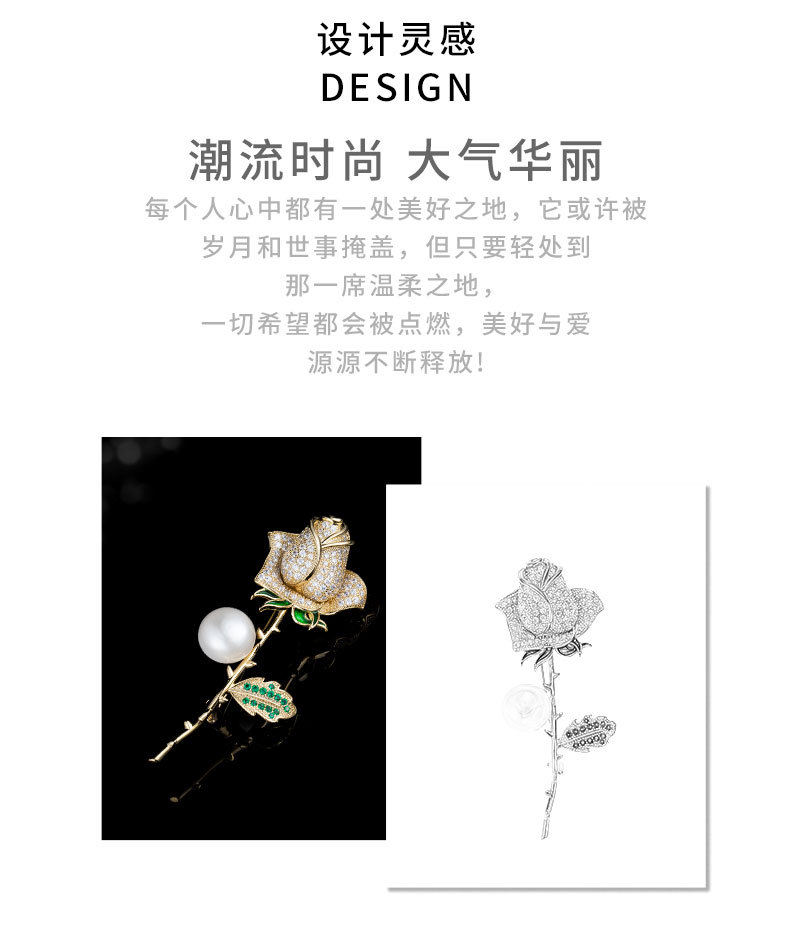 韩版优雅奢华玫瑰花胸针小众高级感花朵别针新款节日礼