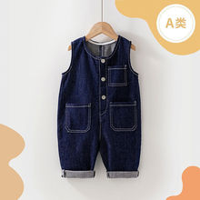 女童牛仔背带裤春秋一岁婴儿棉洋气公主连体裤长裤宝宝裤子春装