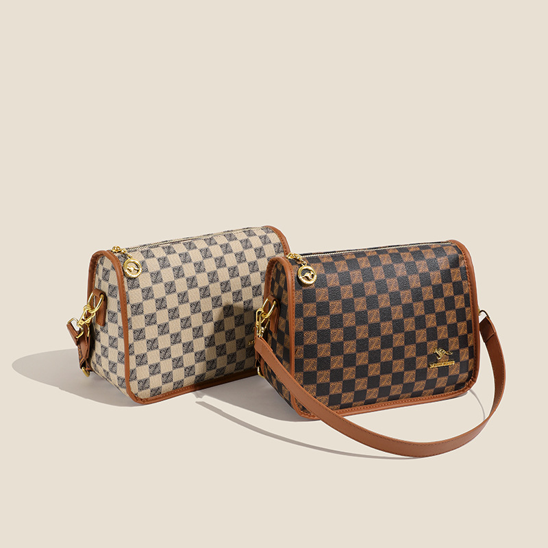 Bolso de hombro clásico de ajedrez, estilo de moda, temperamento casual, nicho de diseño de alta calidad, bolso de hombro de textura para mujeres