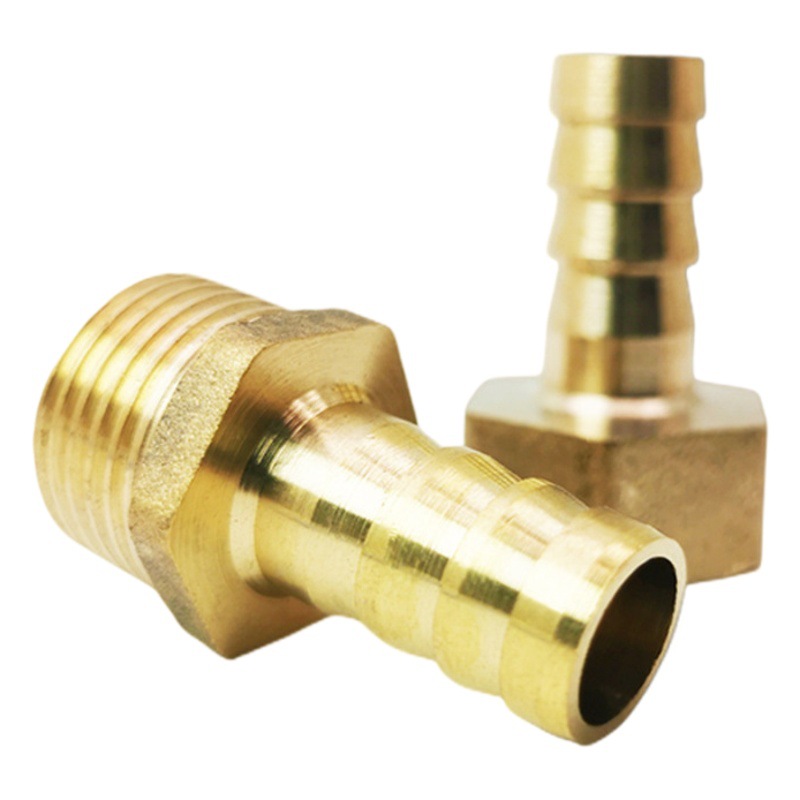 Boquilla de gas tipo pagoda con rosca externa de cobre para conexión directa con manguera de carbón, agua y gas natural, conector neumático PC6/8/10/12/14/16