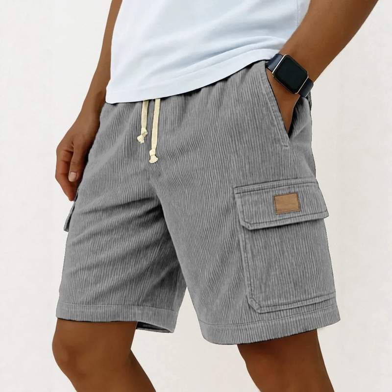 2026 New Cross-Border Amazon Summer Striped Versatile 3D Pocket Men's Drawstring Corduroy Side Pocket Shorts 2026 New Cross-Border Amazon Summer Striped Versatile 3D Pocket Men's Drawstring Corduroy Side Pocket Shorts