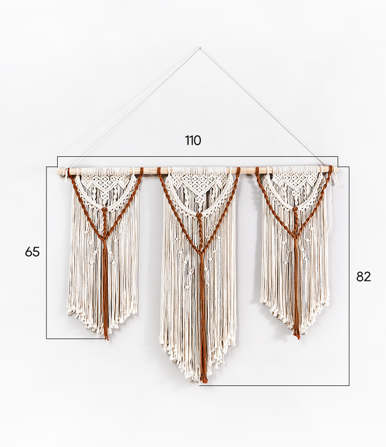 's Bohemian Tapestry Simple Decorative Hand-woven Tapestry Three-section Door Curtain Partition Removable