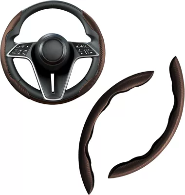 Design, Steering wheel cover - carbon-fiber-pattern-brown-2-pack-38cm