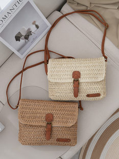 Retro straw universal summer beach shoulder bag, high-end