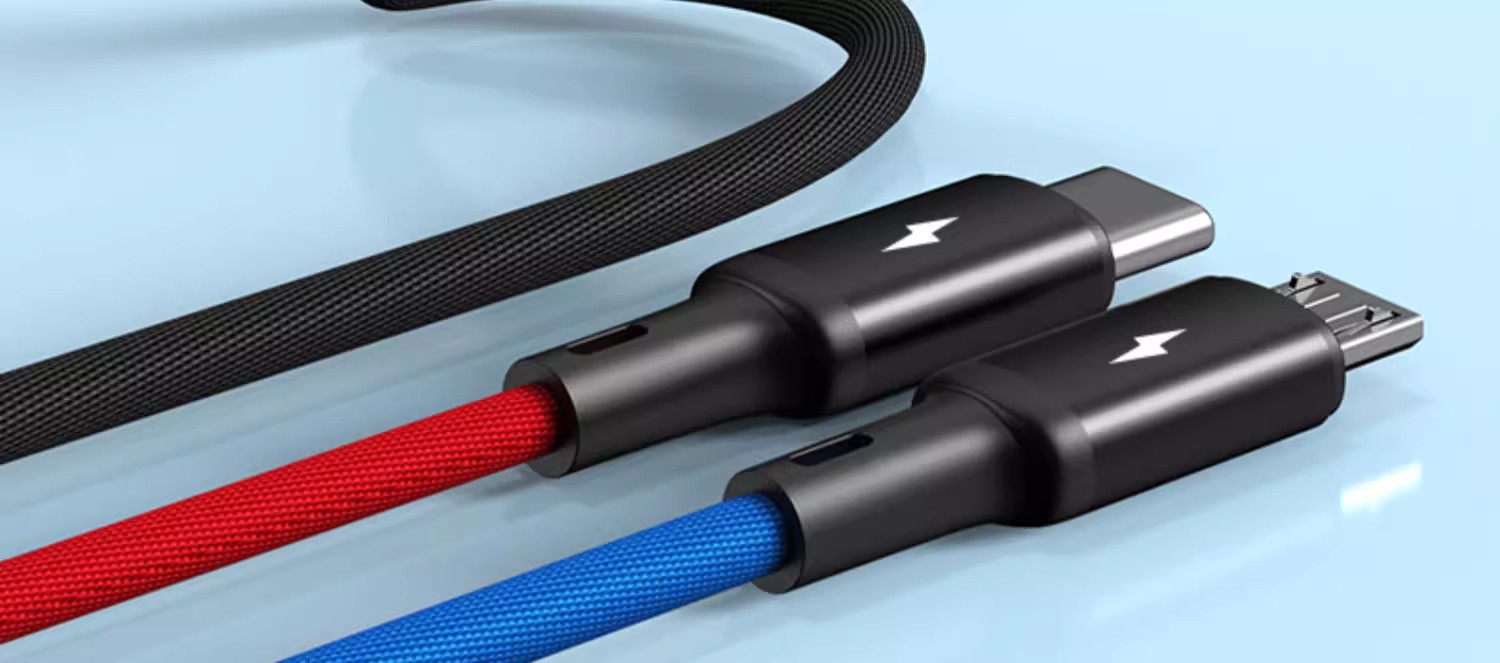 3-in-1-Datenkabel Schnellladung, 1-auf-3 Ladekabel-Set passend für OPPO Android Huawei Xiaomi Apple Mobiltelefone