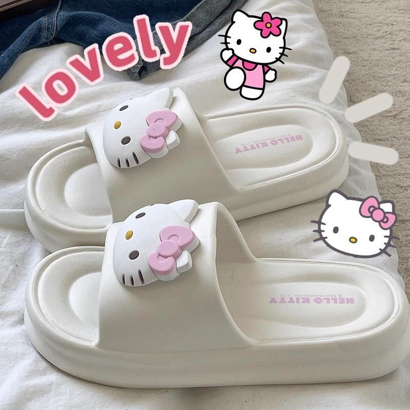 Sanrio Cute Kitty Cat Slippers for Women 2025 New Model Home Indoor Non-Slip Anti-Odor Soft Slippers Sanrio Cute Kitty Cat Slippers for Women 2025 New Model Home Indoor Non-Slip Anti-Odor Soft Slippers