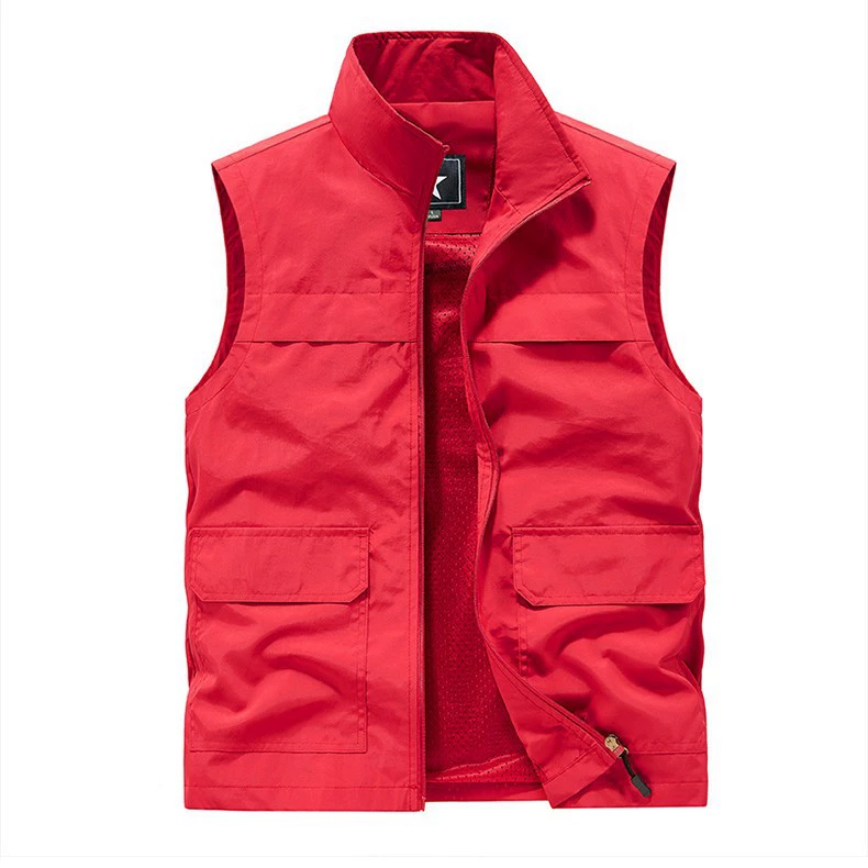 Новый скрытый выдвижной жилет с принтом, рабочая одежда, повседневный жилет, жилет большого размера с вышитым логотипом 6XL