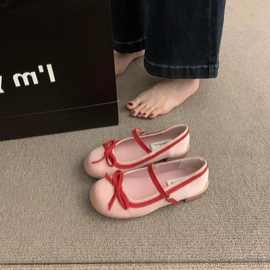 仙女风低跟玛丽珍单鞋女鞋子2025新款夏季韩版低跟芭蕾舞晚晚瓢鞋