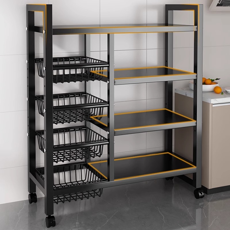 Estante de almacenamiento de cocina Estante de almacenamiento de vegetales domésticos multicapa Estante de almacenamiento de artículos múltiples multifuncionales Estante de almacenamiento de bocadillos contra la pared