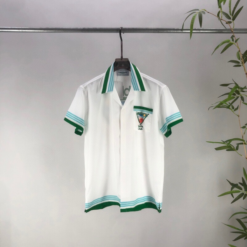 25 Cross-Border Trendy Brand Casablanca Casa Full-Print Pattern Short-Sleeved Shirts for Men and Women High Street Casual Shorts