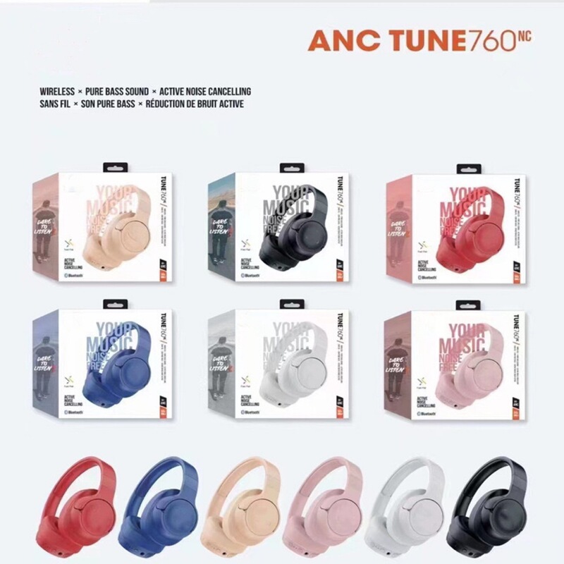 For JBL TUNE760ANC Headset Wireless Bluetooth Headset Subwoofer Engraving Logo Noise Reduction Headset