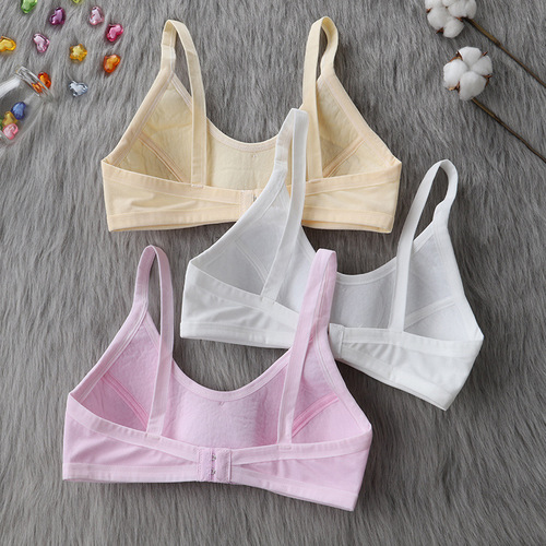 Developmental period no steel ring girl's rear buckle student bra underwear 10-13 years old children's comfortable bra