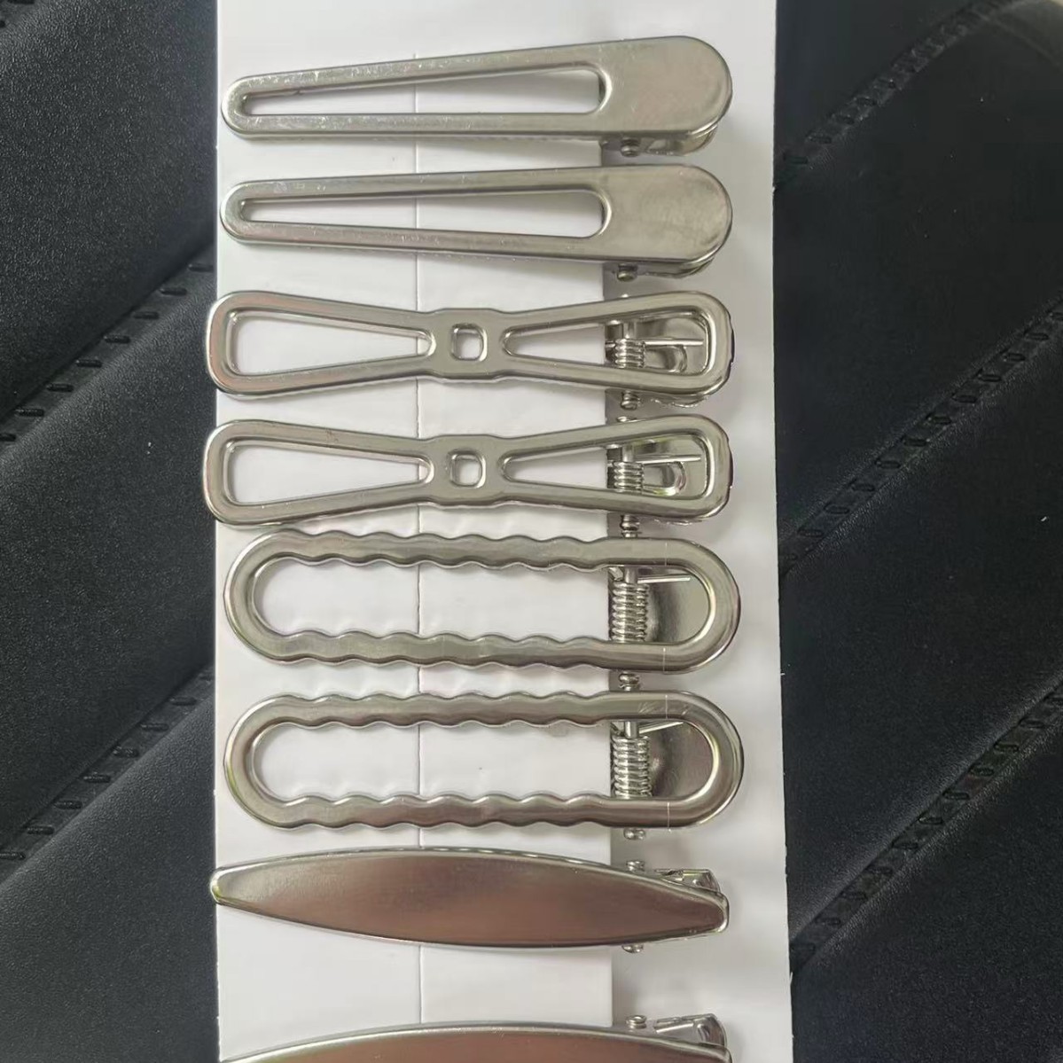 메탈 헤어핀, 옆머리 앞머리용 헤어핀, 헤어 액세서리, 실버 세트, 인터넷 유명인들 선호하는 사이드핀, 일자형 기하학 헤어핀
