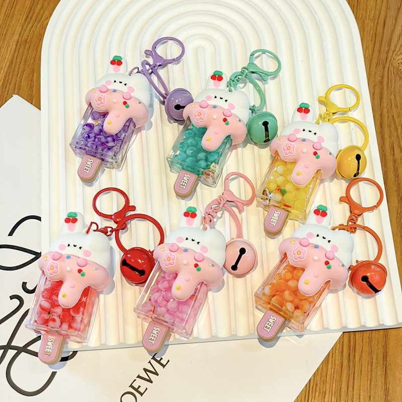 Cartoon Dream Bear Girl Keychain leche rosa muñeca adorable bolso de pareja colgante pequeño regalo al por mayor