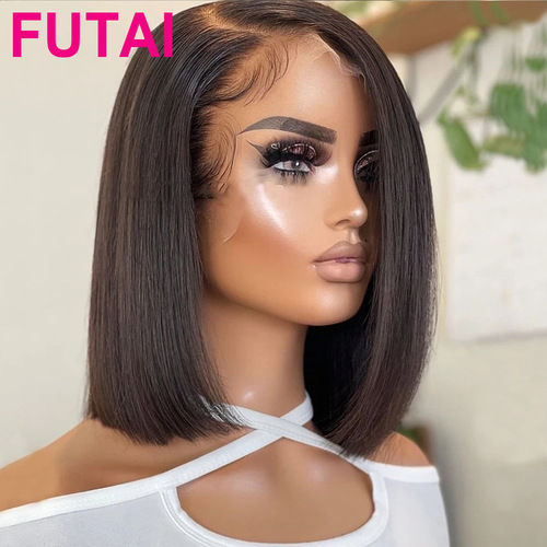 Straight Human Hair BOB Wig with Lace Front and Bob Cut Factory Short Hair