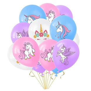 Unicorn theme birthday party decoration supplies layout scene props 12 inch balloon suit