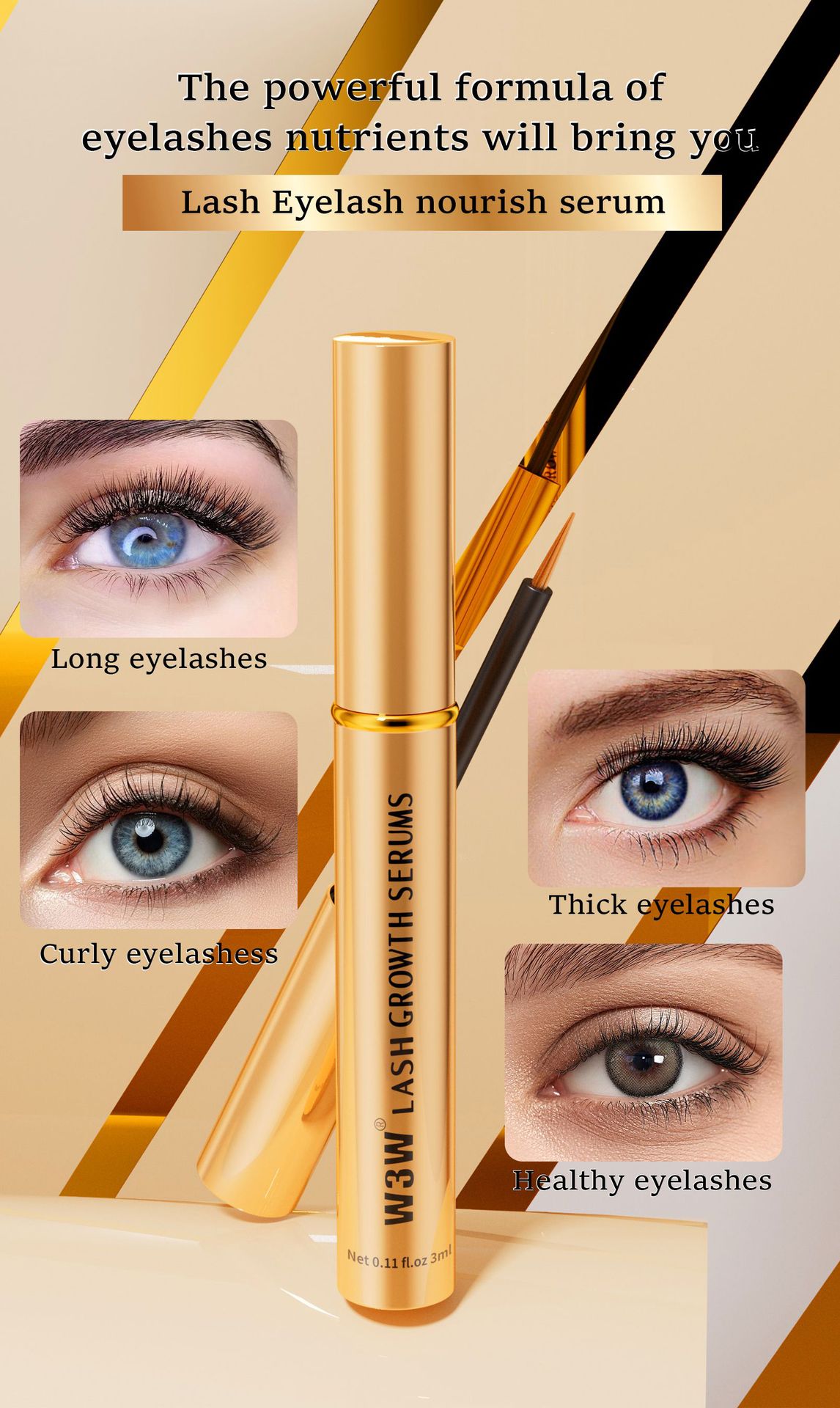 Dicke und gekräuselte Wimpern