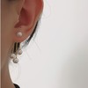 Fashionable retro small design earrings with tassels from pearl, double wear, simple and elegant design, trend of season